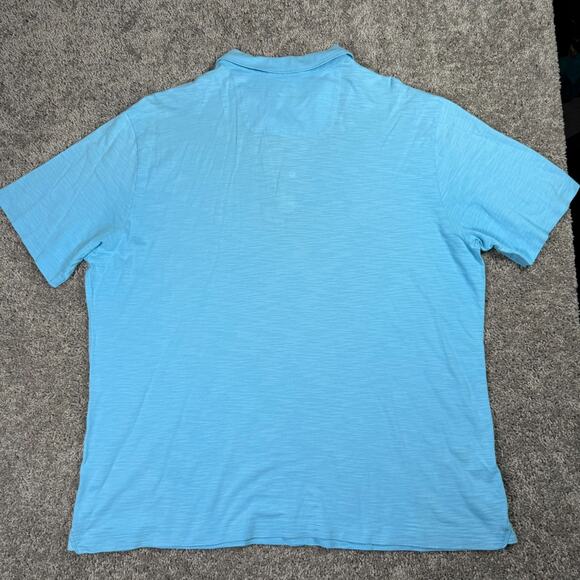 Tommy Bahama Polo Blue Pima Santorini Greece Rugby Embroidered Logo Mens 2XL - Picture 7 of 7